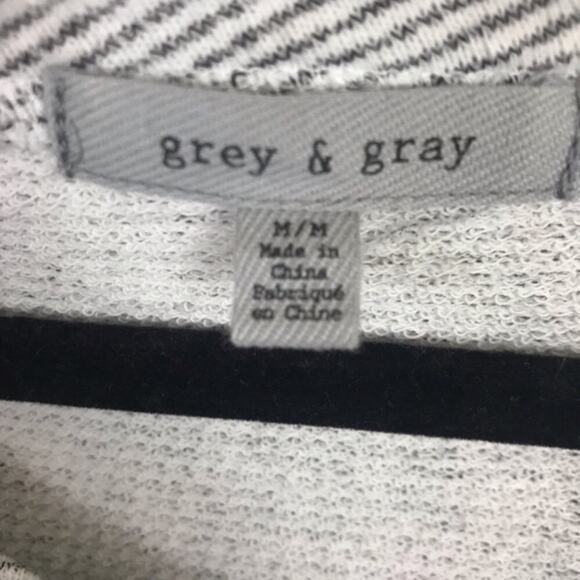Grey & Gray Medium Striped Sweatshirt Top - Picture 6 of 8
